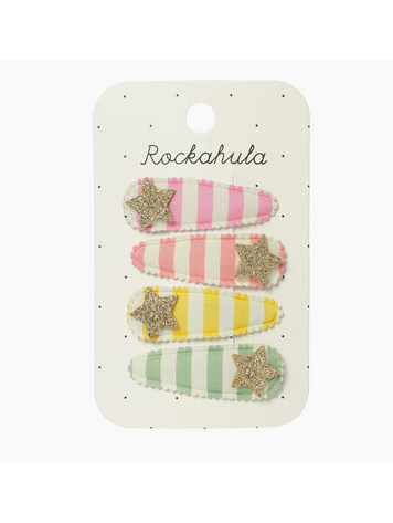 ROCKAHULA KIDS Stripy Star Fabric Clip Set