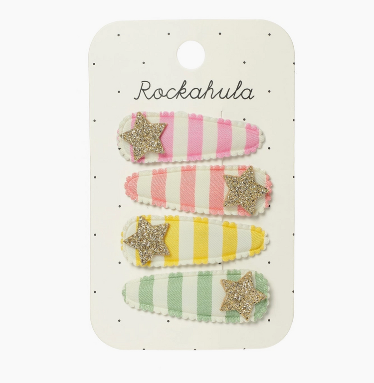 ROCKAHULA KIDS Stripy Star Fabric Clip Set