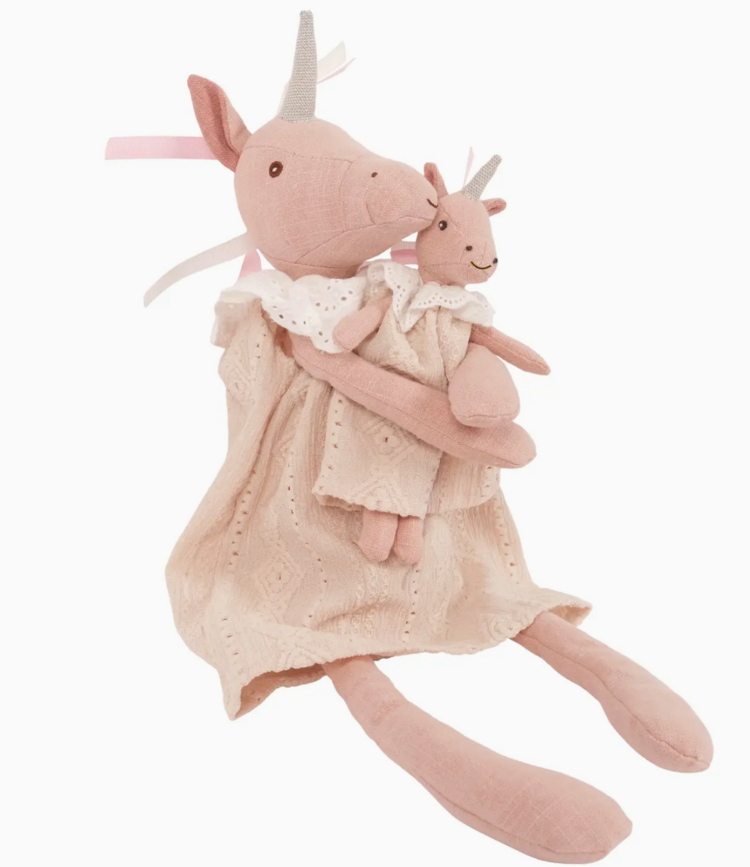 LEVLOVS Mom And Baby Unicorn Doll