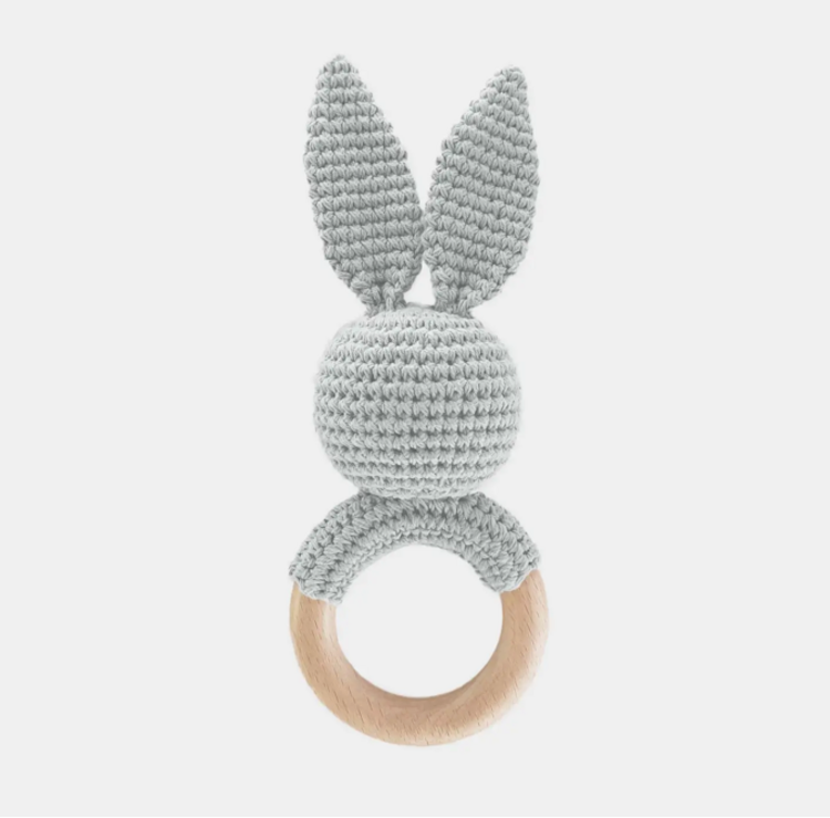 THE BLUEBERRY HILL Bunny Teether - Grey