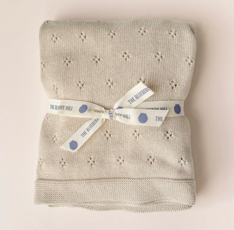 THE BLUEBERRY HILL Organic Heirloom Pique Blanket - Birch