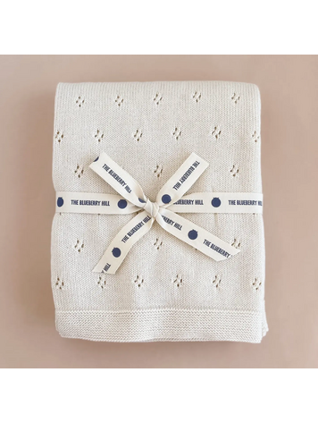 THE BLUEBERRY HILL Organic Heirloom Pique Blanket - Cream