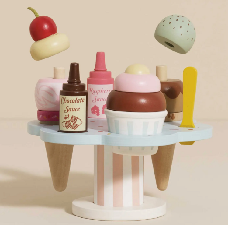 LE TOY VAN, INC. Wooden Ice Cream Stand & Toppings
