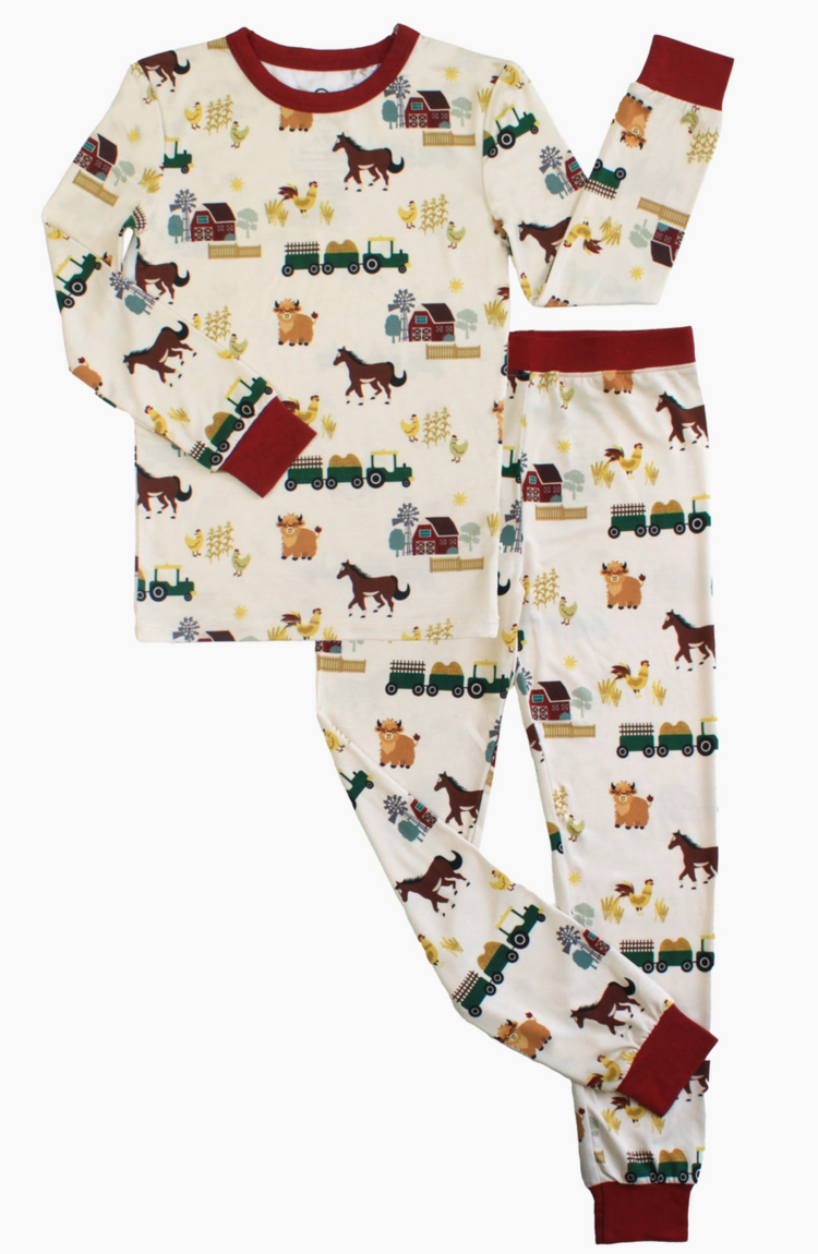 EMERSON AND FRIENDS On The Farm Bamboo Pajama Set