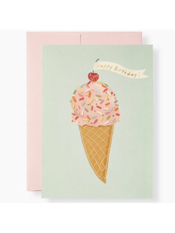 KAREN ADAMS DESIGNS Ice Cream Cone Greeting Card