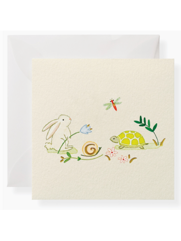 KAREN ADAMS DESIGNS Turle And A Hare Individual Gift Card