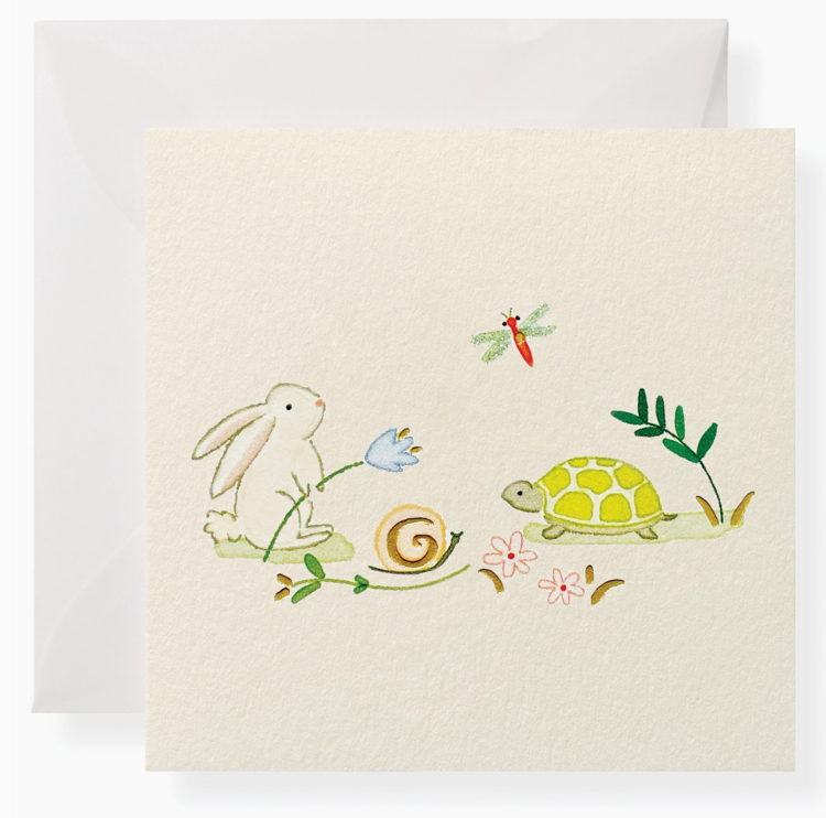 KAREN ADAMS DESIGNS Turle And A Hare Individual Gift Card