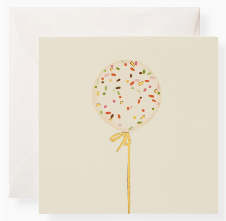 KAREN ADAMS DESIGNS Confetti Balloon Individual Gift Card
