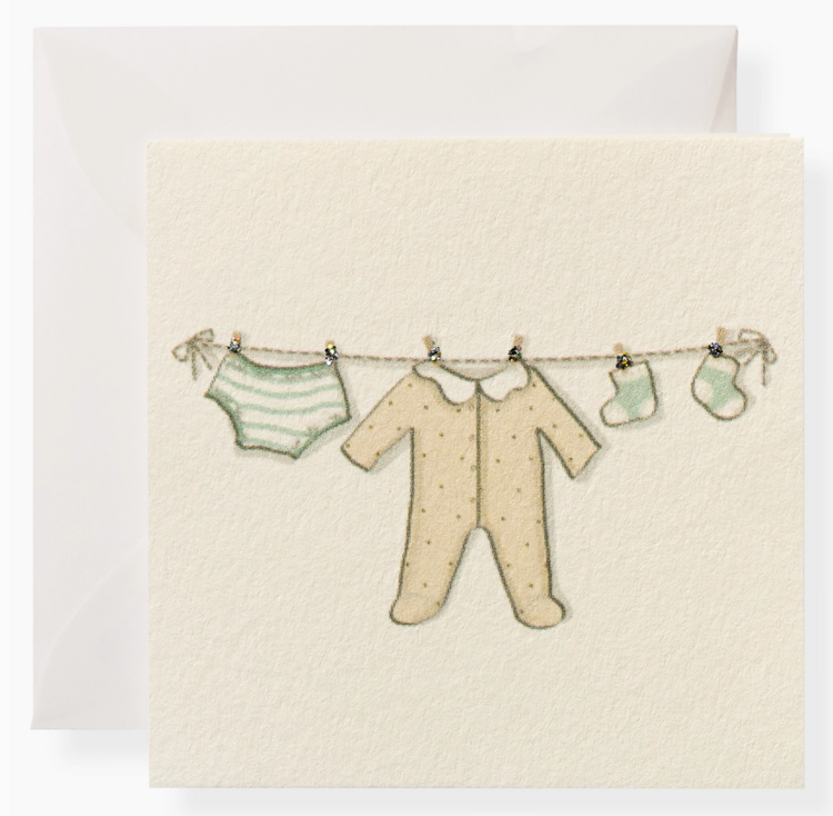 KAREN ADAMS DESIGNS Clothesline Individual Gift Card