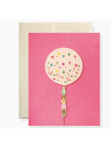KAREN ADAMS DESIGNS Pink Balloon Greeting Card