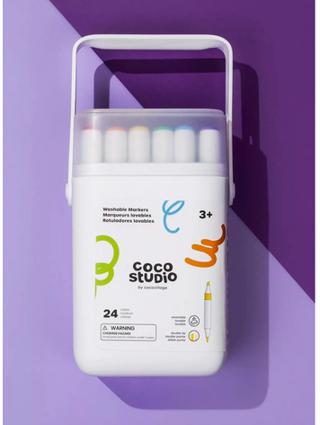 COCO VILLAGE Washable Dual Tip Markers Set of 24