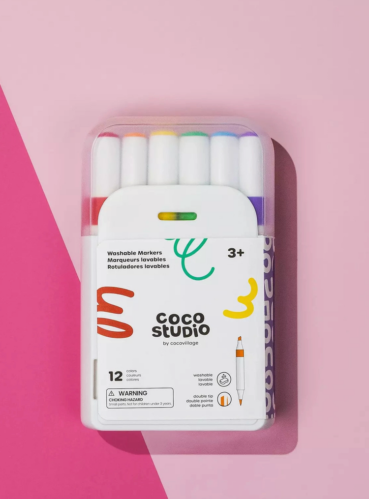 COCO VILLAGE Washable Dual Tip Markers Set of 12