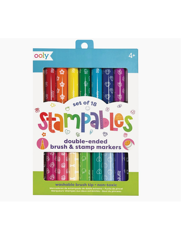 OOLY Stampables: Double-Ended Brush & Stamp Markers