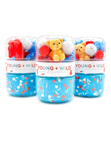 YOUNG + WILD AND FRIEDMAN Grab & Go Dough Jar - Red & Blue Valentine