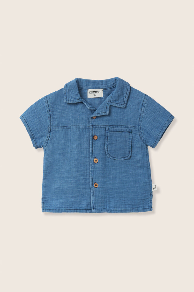 COZMO Denim Gauze Baby Shirt