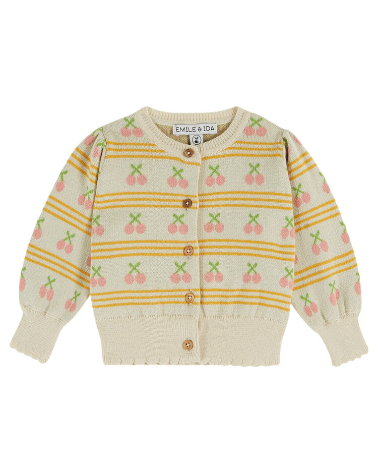 EMILE ET IDA Cherries Baby Cardigan