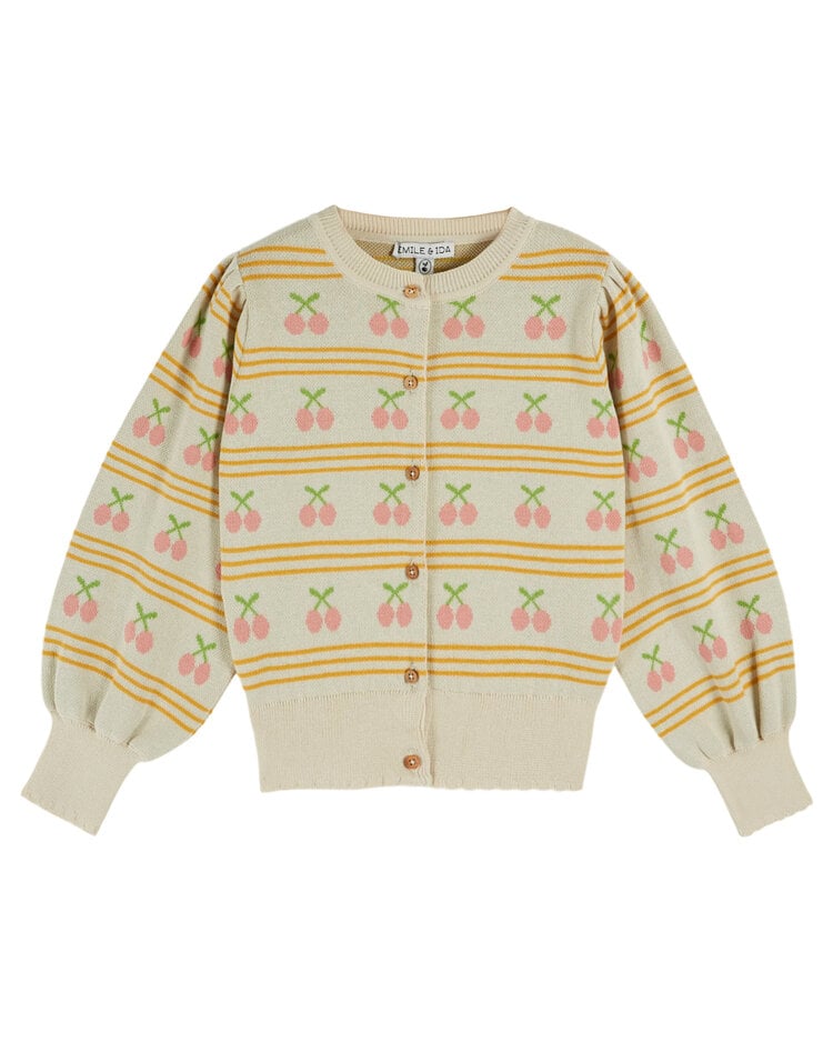 EMILE ET IDA Cherries Cardigan