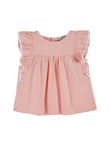 EMILE ET IDA Ruffled Gingham Blouse