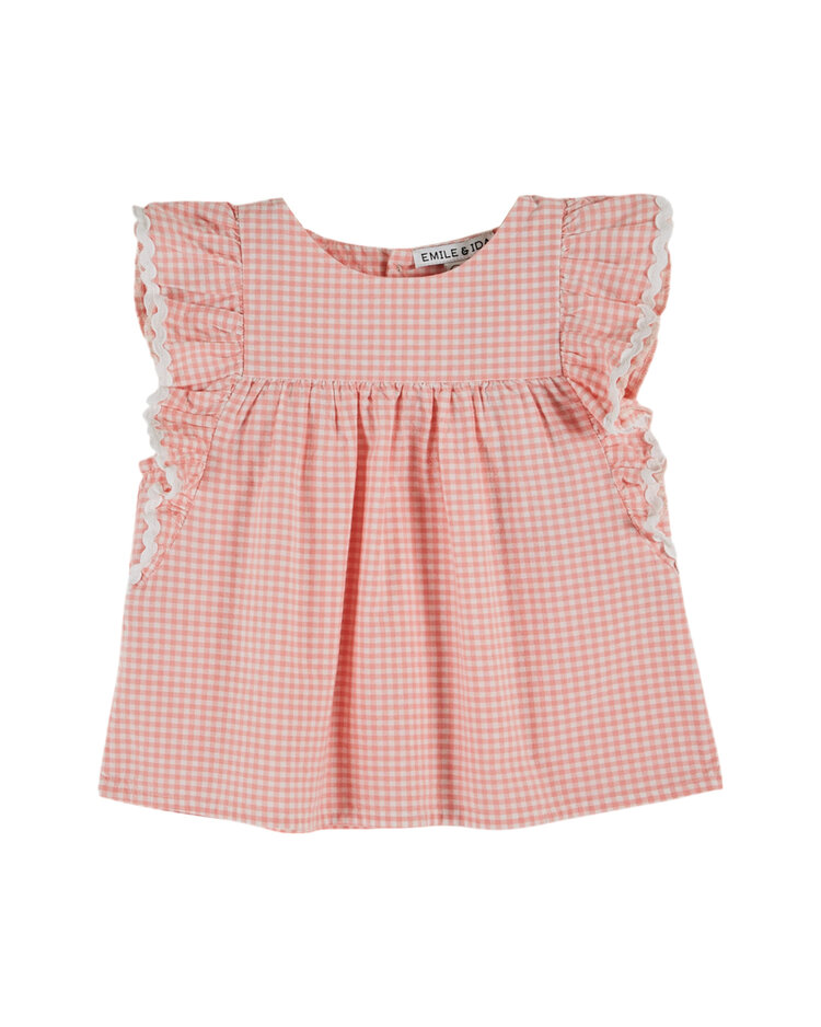 EMILE ET IDA Ruffled Gingham Blouse