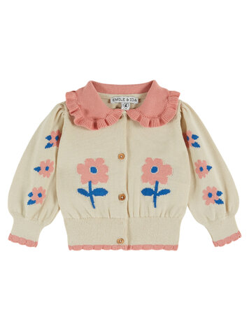 EMILE ET IDA Flowers Baby Cardigan