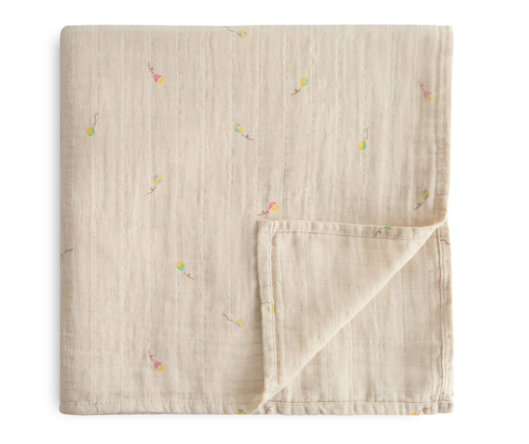 MUSHIE Organic Swaddle Blanket - Kites