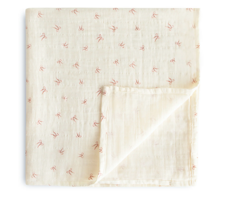 MUSHIE Organic Swaddle Blanket - Bows