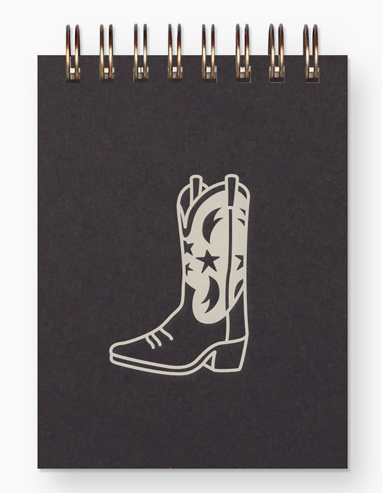 RUFF HOUSE PRINT SHOP Cowboy Boot Mini Notebook