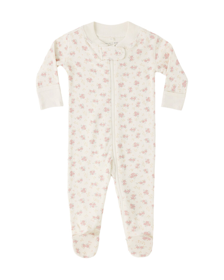 QUINCY MAE Flower Field Zip Footie