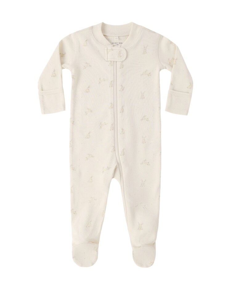 QUINCY MAE Bunnies Zip Footie