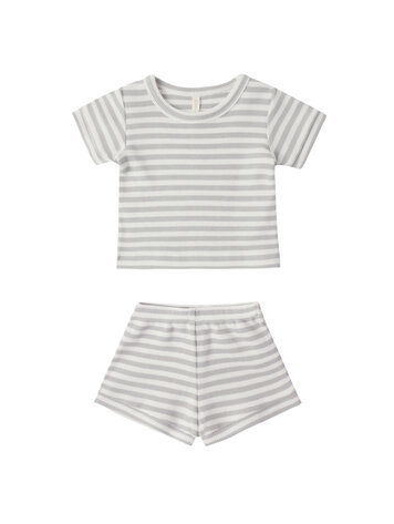 QUINCY MAE Waffle Stripe Shortie Set