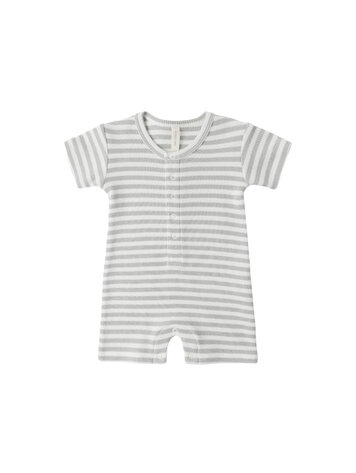 QUINCY MAE Waffle Stripe Snap Romper
