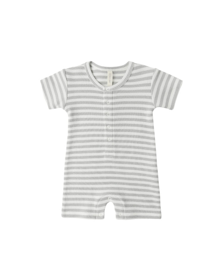 QUINCY MAE Waffle Stripe Snap Romper