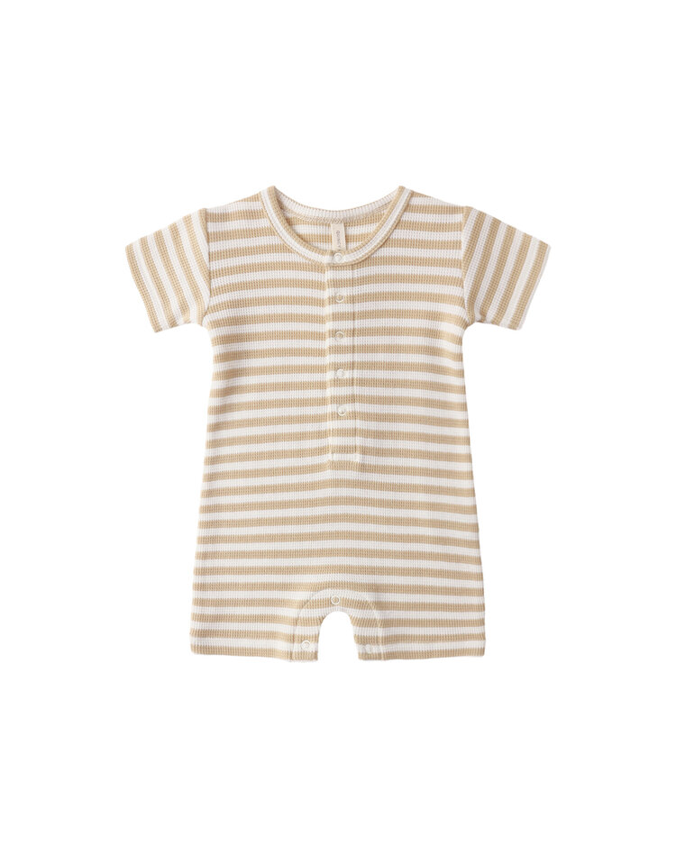 QUINCY MAE Waffle Stripe Snap Romper