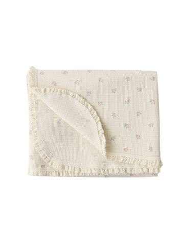 QUINCY MAE Waffle Baby Blanket - Mauve Ditsy
