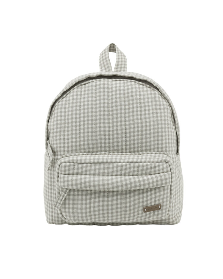 QUINCY MAE Mini Gingham Backpack - Sage
