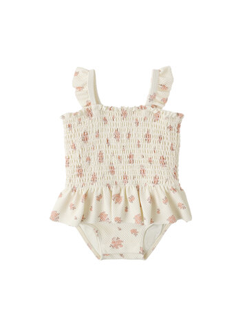 QUINCY MAE Garden Rose Smocked Swimsuit