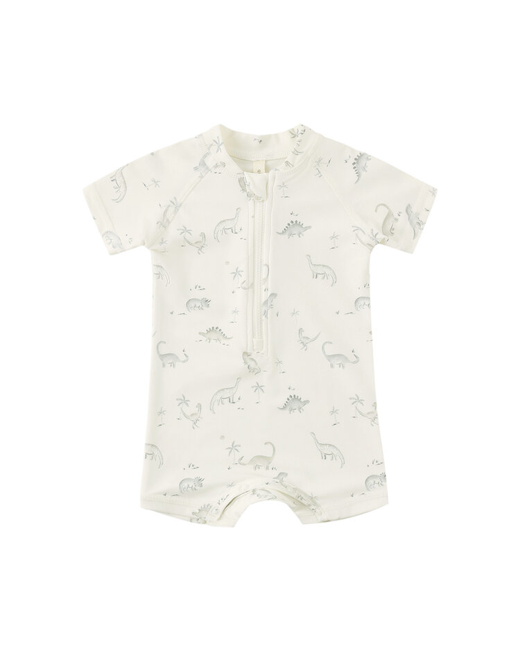 QUINCY MAE Zip Dinosaur Rashguard