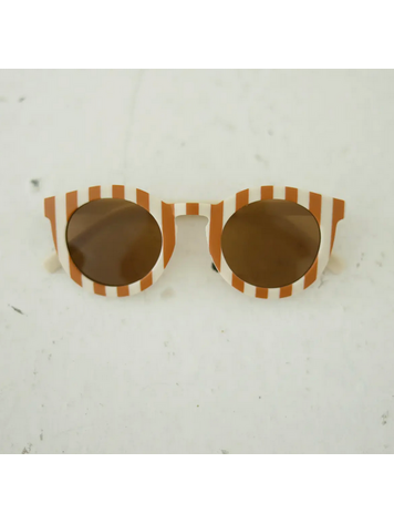 POLISHED PRINTS Striped Toddler Sunglasses - Brown / Ivory