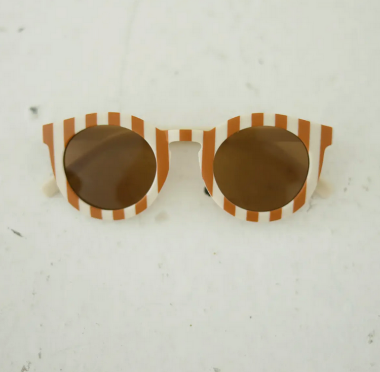 POLISHED PRINTS Striped Toddler Sunglasses - Brown / Ivory