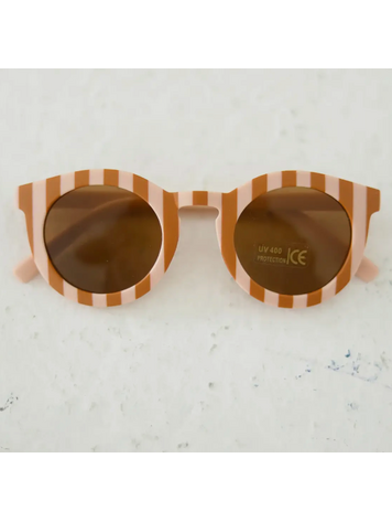 POLISHED PRINTS Striped Toddler Sunglasses - Brown / Pink