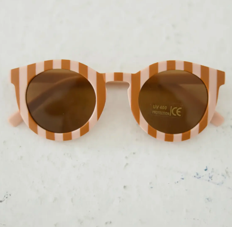 POLISHED PRINTS Striped Toddler Sunglasses - Brown / Pink