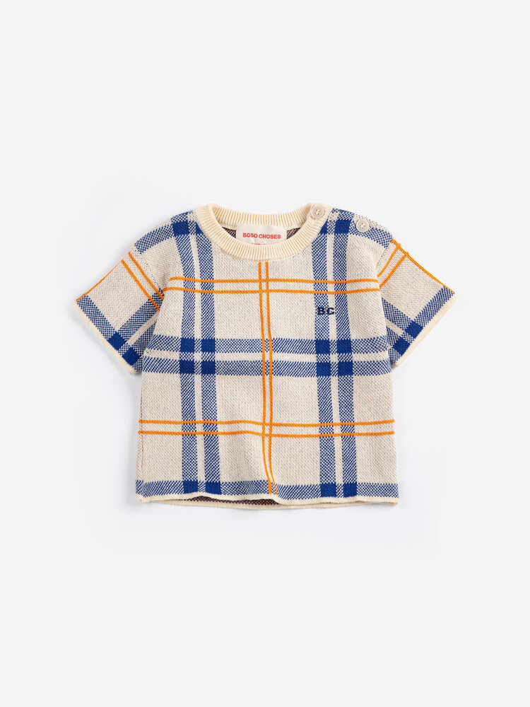 BOBO CHOSES Fun Tartan Knitted T-Shirt