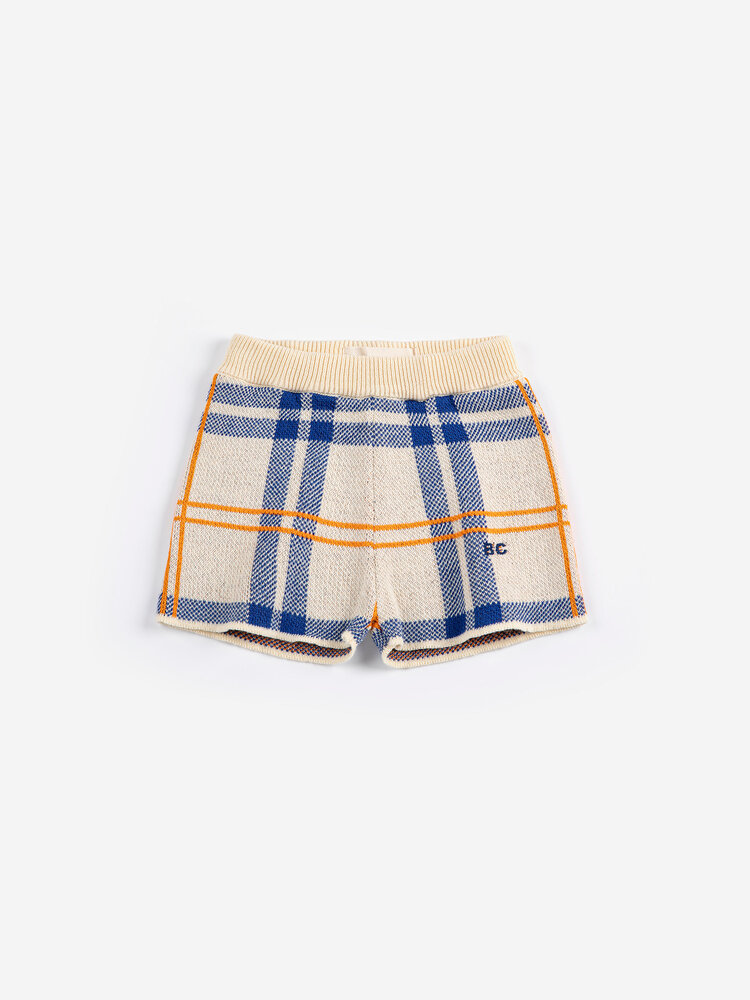 BOBO CHOSES Fun Tartan Knitted Shorts