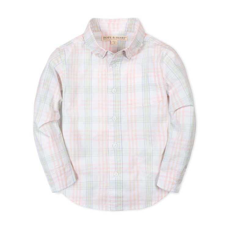 HOPE & HENRY Organic Stretch Plaid Shirt