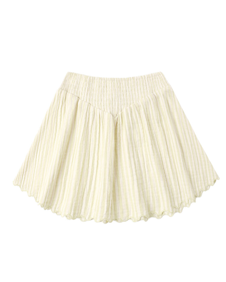 RYLEE AND CRU Smocked Stripe Mini Skirt