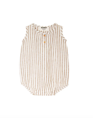 GO GENTLY NATION Woven Tank Onesie