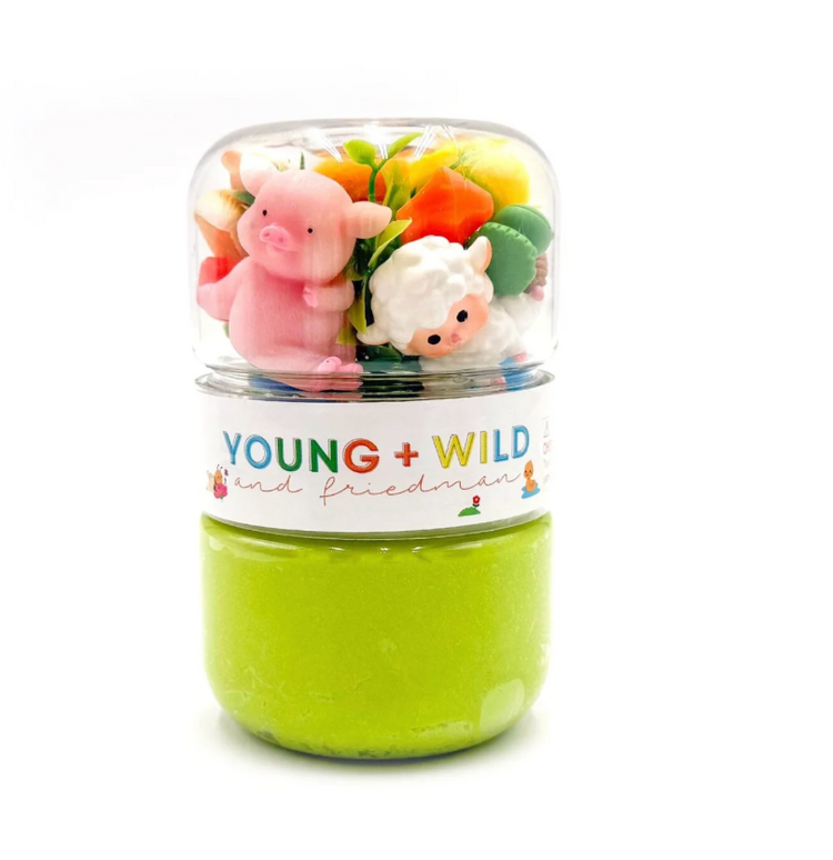 YOUNG + WILD AND FRIEDMAN Spring Animals Grab & Go Dough Jar
