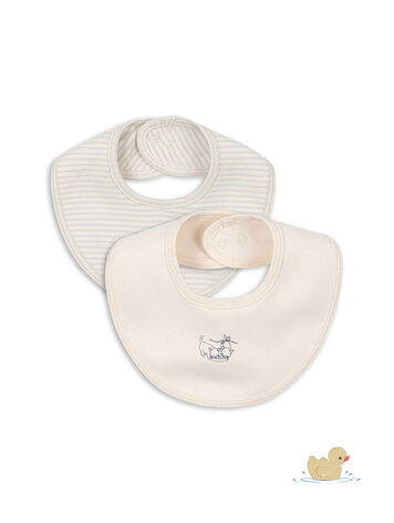 FANGA BY KONGES SLOJD Fio Stripe 2 Pack Bibs - Blue