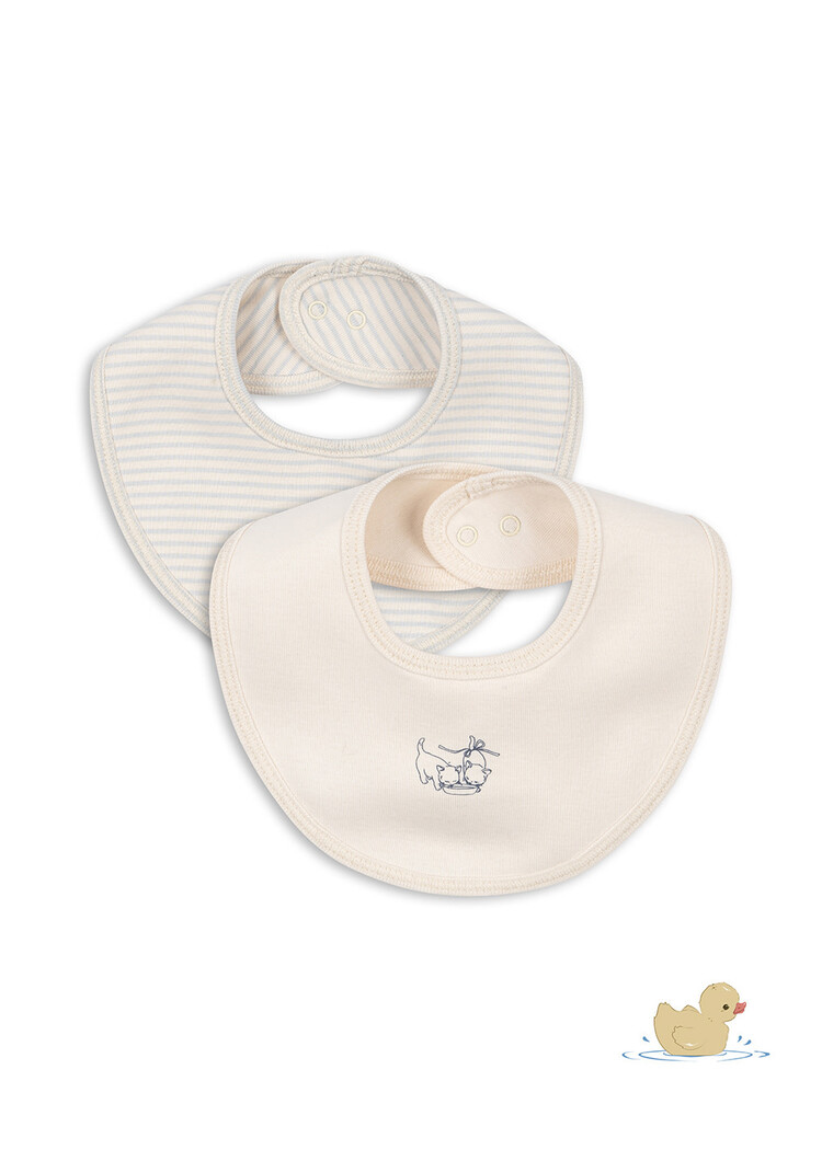 FANGA BY KONGES SLOJD Fio Stripe 2 Pack Bibs - Blue