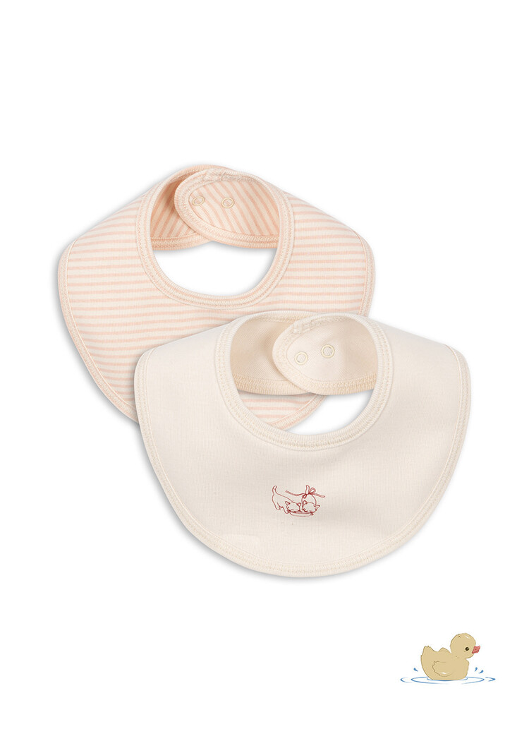 FANGA BY KONGES SLOJD Fio Stripe 2 Pack Bibs - Blush